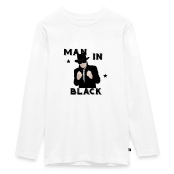 Man in Black Style Cool retro Geschenk - Teenager Premium Bio Langarmshirt - Weiß - Vorne - AI Model Kid Female (0cm)