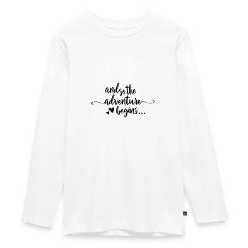 Und so beginnt das Abenteuer - Teenager Premium Bio Langarmshirt - Weiß - Vorne - AI Model Kid Female (0cm)