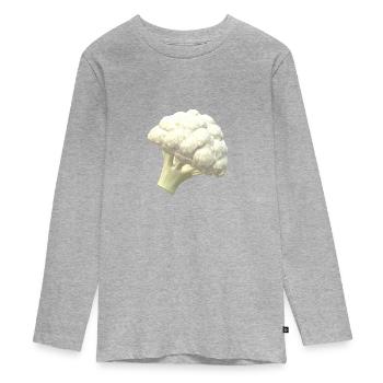 Un chou-fleur blanc - T-shirt manches longues Premium Ado - gris chiné - Devant