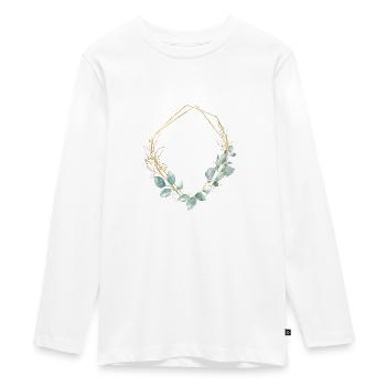 Trendy Greenery 1 customizable - Teenager Premium Organic Long Sleeve Shirt - white - Front - AI Model Kid Female (0cm)