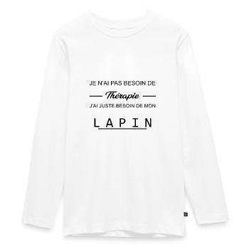 Je n'ai pas besoin de thérapie LAPIN - T-shirt manches longues Premium Ado - blanc - Devant - AI Model Kid Female (0cm)