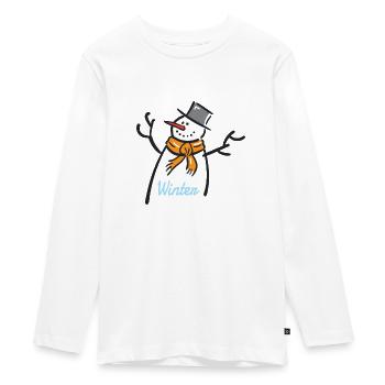 Winter - Teenager Premium Bio Langarmshirt - Weiß - Vorne - AI Model Kid Female (0cm)