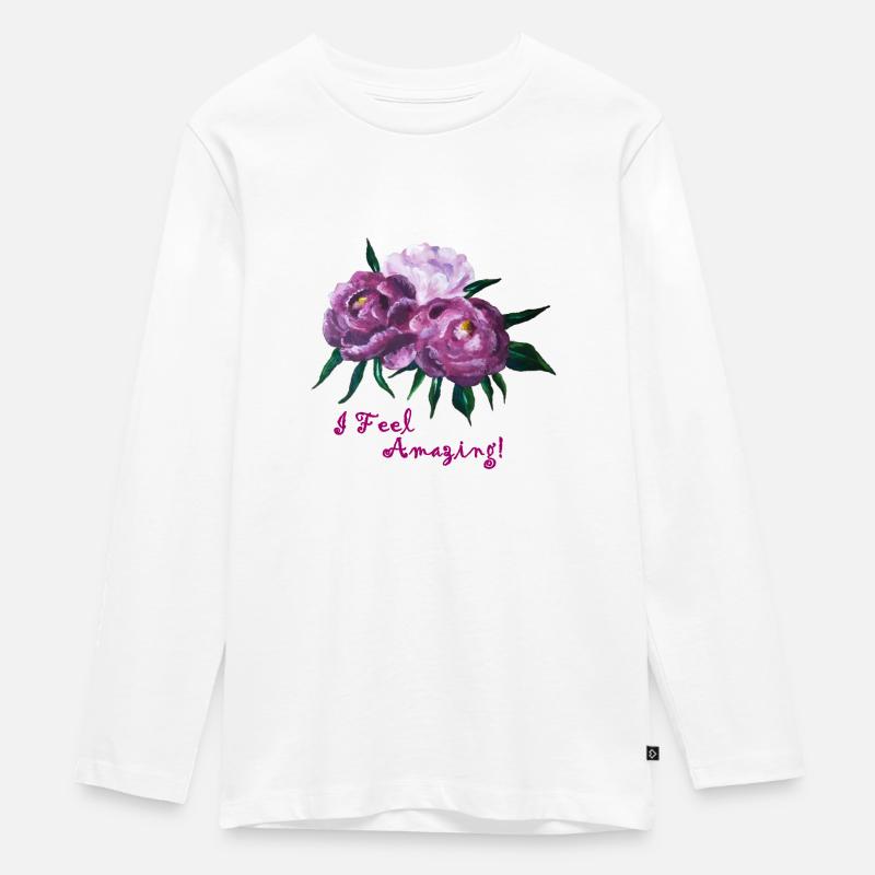 sentir des pivoines incroyables - T-shirt manches longues Premium Ado - blanc