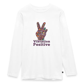 Positive vibration T-shirt. - Teenager Premium Organic Long Sleeve Shirt - white - Front - AI Model Kid Female (0cm)