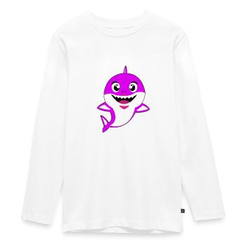 shark 1 Pixabay - Teenager Premium Bio Langarmshirt - Weiß - Vorne - AI Model Kid Female (0cm)