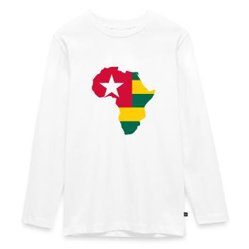 Togo flag - Teenager Premium Organic Long Sleeve Shirt - white - Front - AI Model Kid Female (0cm)
