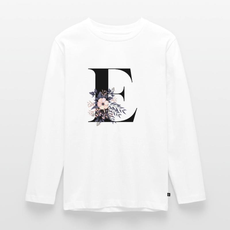 lettre E fleuris T-shirt manches longues Premium Ado