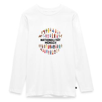 Nationalität mensch Rassismus Menschenrechte - Teenager Premium Bio Langarmshirt - Weiß - Vorne - AI Model Kid Female (0cm)