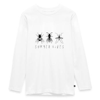 Fliege Wespe Mücke _SummerVibes _black_lefthand - Teenager Premium Bio Langarmshirt - Weiß - Vorne - AI Model Kid Female (0cm)