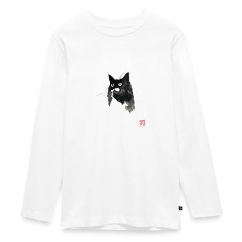 black and white - Teenager Premium Bio Langarmshirt - Weiß - Vorne - AI Model Kid Female (0cm)