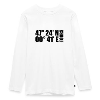 Tours Koordinaten - Teenager Premium Bio Langarmshirt - Weiß - Vorne - AI Model Kid Female (0cm)