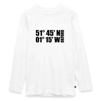 Oxford Koordinaten - Teenager Premium Bio Langarmshirt - Weiß - Vorne - AI Model Kid Female (0cm)