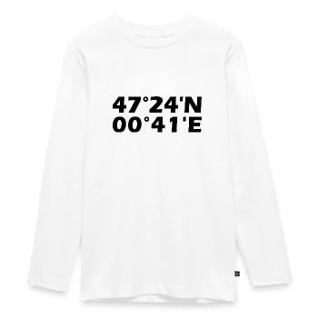 Tours Coordinates - Teenager Premium Organic Long Sleeve Shirt - white - Front - AI Model Kid Female (0cm)