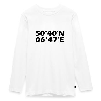 Euskirchen Koordinaten - Teenager Premium Bio Langarmshirt - Weiß - Vorne - AI Model Kid Female (0cm)
