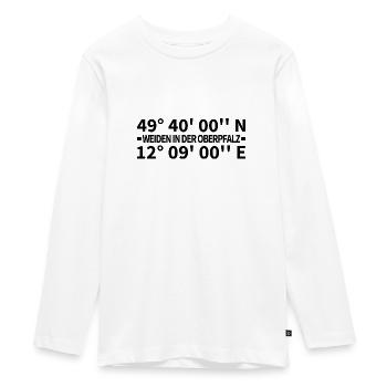 Weiden in der Oberpfalz Koordinaten - Teenager Premium Bio Langarmshirt - Weiß - Vorne - AI Model Kid Female (0cm)