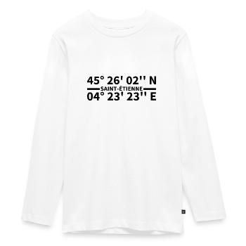 Coordonnées de Saint-Étienne - T-shirt manches longues Premium Ado - blanc - Devant - AI Model Kid Female (0cm)
