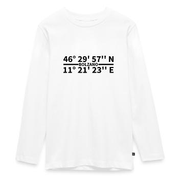 Bolzano coordinates - Teenager Premium Organic Long Sleeve Shirt - white - Front - AI Model Kid Female (0cm)