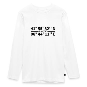 Ajaccio coordinates - Teenager Premium Organic Long Sleeve Shirt - white - Front - AI Model Kid Female (0cm)