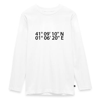 Reus Koordinaten - Teenager Premium Bio Langarmshirt - Weiß - Vorne - AI Model Kid Female (0cm)