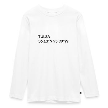 Tulsa, Oklahoma, États-Unis Coordonnées - T-shirt manches longues Premium Ado - blanc - Devant - AI Model Kid Female (0cm)