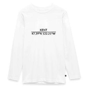 Kent Washington USA Coordinates - Teenager Premium Organic Long Sleeve Shirt - white - Front - AI Model Kid Female (0cm)