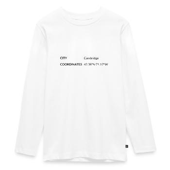 Cambridge Massachusetts USA Koordinaten - Teenager Premium Bio Langarmshirt - Weiß - Vorne - AI Model Kid Female (0cm)