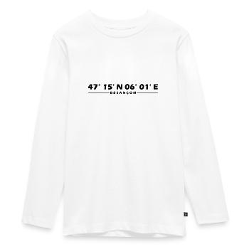 Besançon Koordinaten - Teenager Premium Bio Langarmshirt - Weiß - Vorne - AI Model Kid Female (0cm)