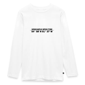Newcastle upon Tyne coordinates - Teenager Premium Organic Long Sleeve Shirt - white - Front - AI Model Kid Female (0cm)