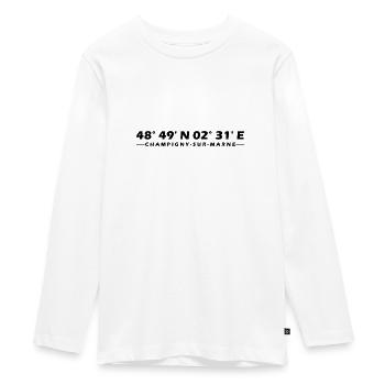 Coordonnées de Champigny-sur-Marne - T-shirt manches longues Premium Ado - blanc - Devant - AI Model Kid Female (0cm)