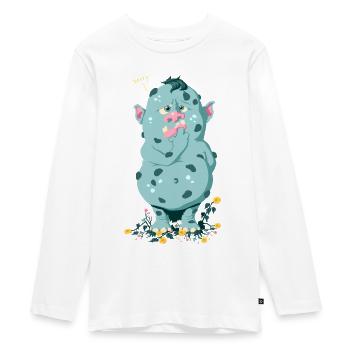 Troll im Blumenbeet Sorry - Teenager Premium Bio Langarmshirt - Weiß - Vorne - AI Model Kid Female (0cm)