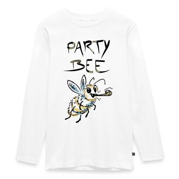 Cool vector design of a party bee - Teenager Premium Organic Long Sleeve Shirt - white - Front - AI Model Kid Female (0cm)
