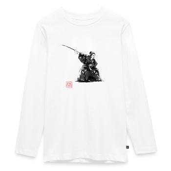 samurai fight - T-shirt manches longues Premium Ado - blanc - Devant - AI Model Kid Female (0cm)