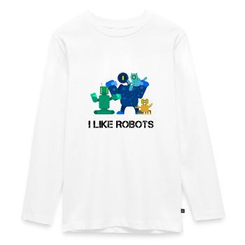 Robots - Teenager Premium Organic Long Sleeve Shirt - white - Front - AI Model Kid Female (0cm)