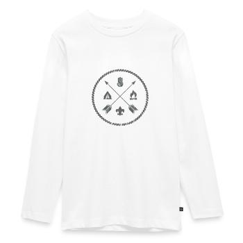 scout - T-shirt manches longues Premium Ado - blanc - Devant - AI Model Kid Female (0cm)