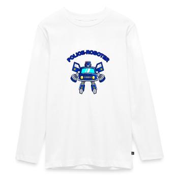 Polizeiauto Roboter Kinder Polizeifahrzeuge Shirt - Teenager Premium Bio Langarmshirt - Weiß - Vorne - AI Model Kid Female (0cm)