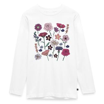 Flowers Girls - Teenager Premium Organic Long Sleeve Shirt - white - Front - AI Model Kid Female (0cm)