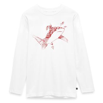 Diving shark shark - Teenager Premium Organic Long Sleeve Shirt - white - Front - AI Model Kid Female (0cm)