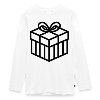 Petite boite cadeau - T-shirt manches longues Premium Ado - blanc - Devant - AI Model Kid Female (0cm)