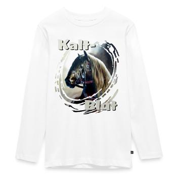 Kaltblut deutsch - Teenager Premium Bio Langarmshirt - Weiß - Vorne - AI Model Kid Female (0cm)