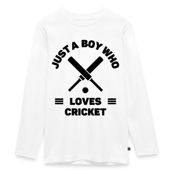 Juste un garçon qui aime le cricket. - T-shirt manches longues Premium Ado - blanc - Devant - AI Model Kid Female (0cm)