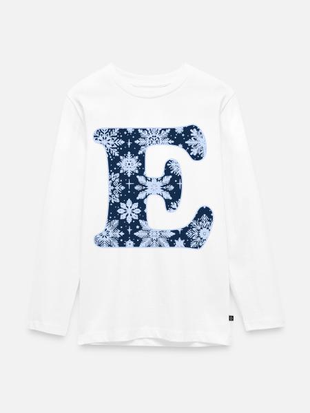 Lettre E Flocons de neige - T-shirt manches longues Premium Ado - blanc