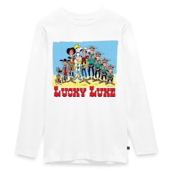 Lucky Luke Personnages - T-shirt manches longues Premium Ado - blanc - Devant - AI Model Kid Female (0cm)