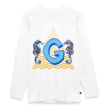 Hippocampe E 262 g - T-shirt manches longues Premium Ado - blanc - Devant - AI Model Kid Female (0cm)