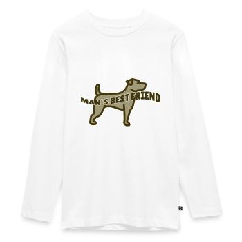 Chien - Meilleur ami / chien de l'homme - T-shirt manches longues Premium Ado - blanc - Devant - AI Model Kid Female (0cm)