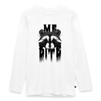 Je mords le raton laveur - T-shirt manches longues Premium Ado - blanc - Devant - AI Model Kid Female (0cm)
