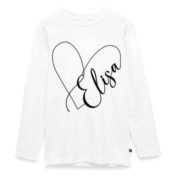 Elisa Name Herzlinie - Teenager Premium Bio Langarmshirt - Weiß - Vorne - AI Model Kid Female (0cm)