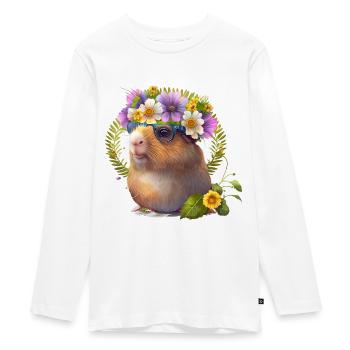 Cochon d’Inde mignon - T-shirt manches longues Premium Ado - blanc - Devant - AI Model Kid Female (0cm)