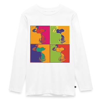 Peanuts Pop-Art Design Snoopy - Teenager Premium Bio Langarmshirt - Weiß - Vorne - AI Model Kid Female (0cm)