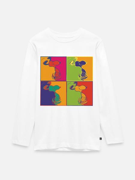 Peanuts Pop-Art Design Snoopy - Teenager Premium Bio Langarmshirt - Weiß