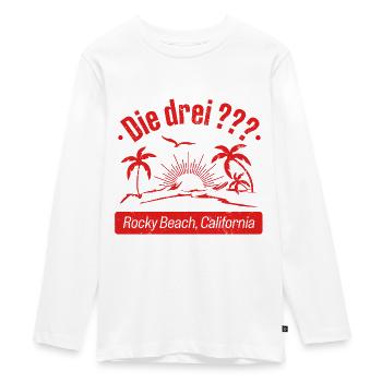 Die Drei ??? Design Rocky Beach California - Teenager Premium Bio Langarmshirt - Weiß - Vorne - AI Model Kid Female (0cm)